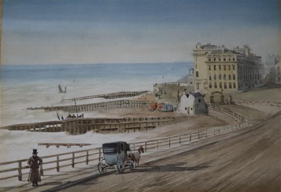 19th century English School, watercolour, Brighton Sussex c.1840, 15 x 22cm